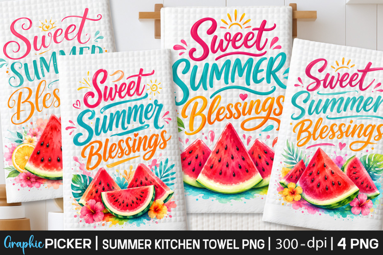 Summer Kitchen Towel Sublimation, Trendy Summer PNG, Summer