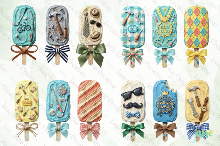 Fathers Day Popsicles Clipart