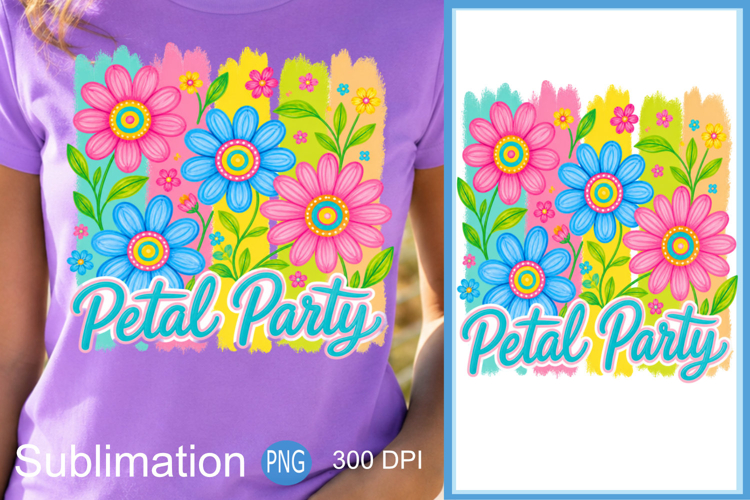 Summer Vibes PNG, Petal Party Floral Sublimation Design