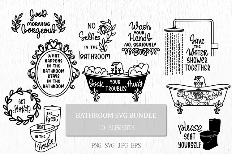 Bathroom SVG Bundle | Bathroom signs | Funny home quotes