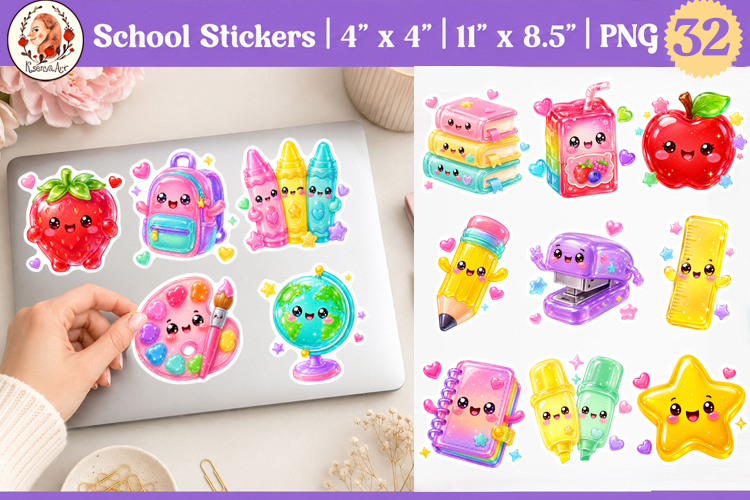 Printable Cute Summer Animal Stickers Bundle